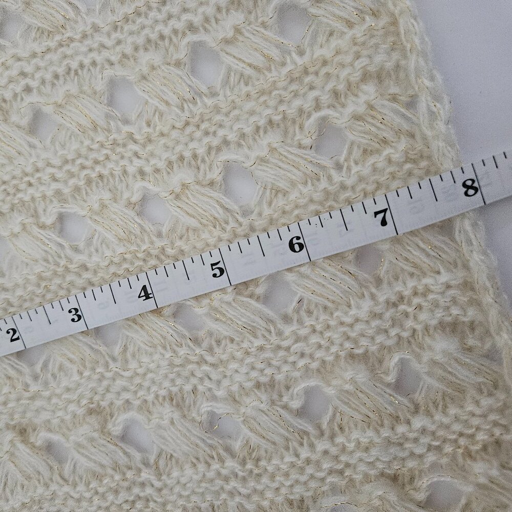 Apt 9 Ivory/Gold Shimmer Winter Hat with Bow and Scarf Set - Picture 7 of 11